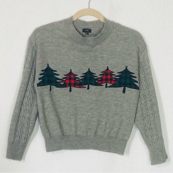 Y2K Ugly Christmas Tree Sweater Wm Lg Wool Comfycozy Pullover Cable Knit Sleeves - Picture 1 of 8